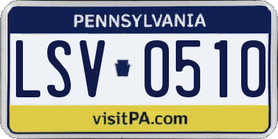 PA license plate LSV0510
