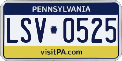 PA license plate LSV0525