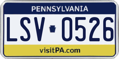 PA license plate LSV0526