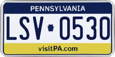 PA license plate LSV0530