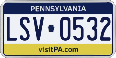 PA license plate LSV0532