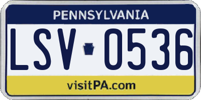 PA license plate LSV0536
