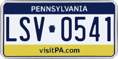 PA license plate LSV0541