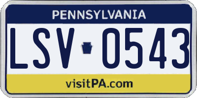 PA license plate LSV0543