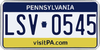 PA license plate LSV0545