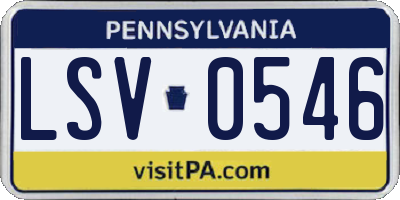 PA license plate LSV0546