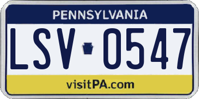 PA license plate LSV0547