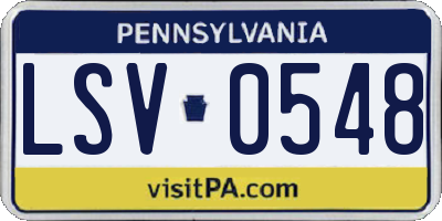PA license plate LSV0548