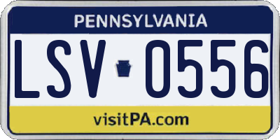 PA license plate LSV0556
