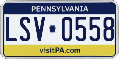 PA license plate LSV0558