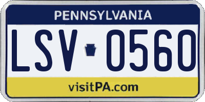 PA license plate LSV0560