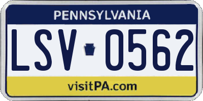 PA license plate LSV0562