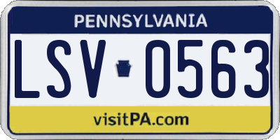 PA license plate LSV0563