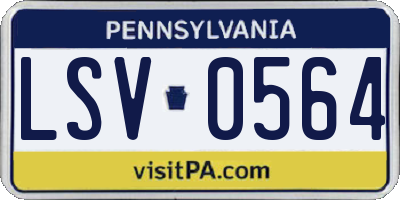 PA license plate LSV0564
