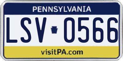PA license plate LSV0566
