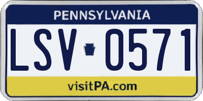 PA license plate LSV0571