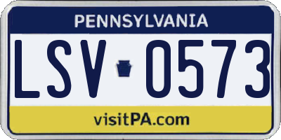 PA license plate LSV0573