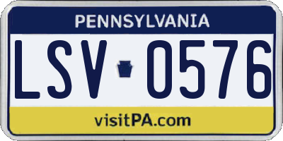 PA license plate LSV0576