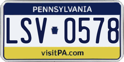 PA license plate LSV0578