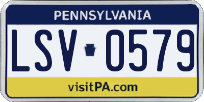 PA license plate LSV0579