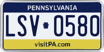 PA license plate LSV0580