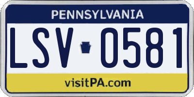 PA license plate LSV0581
