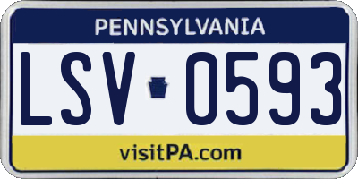 PA license plate LSV0593