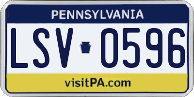 PA license plate LSV0596