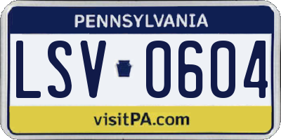 PA license plate LSV0604