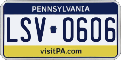 PA license plate LSV0606