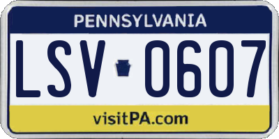 PA license plate LSV0607