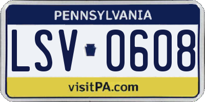 PA license plate LSV0608