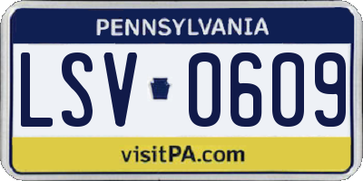 PA license plate LSV0609
