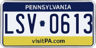 PA license plate LSV0613