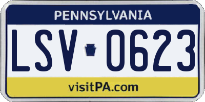 PA license plate LSV0623