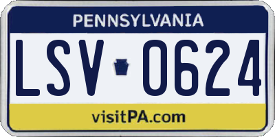 PA license plate LSV0624