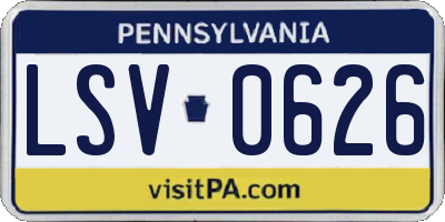 PA license plate LSV0626