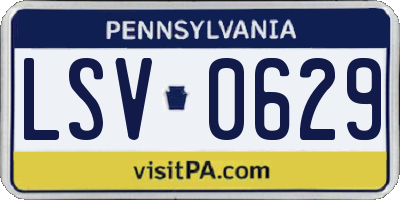 PA license plate LSV0629