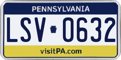 PA license plate LSV0632