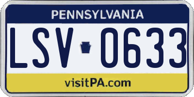 PA license plate LSV0633