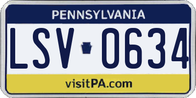 PA license plate LSV0634