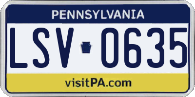 PA license plate LSV0635