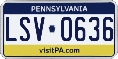 PA license plate LSV0636