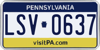 PA license plate LSV0637