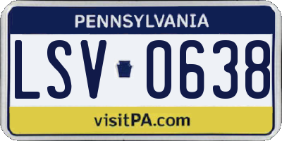 PA license plate LSV0638