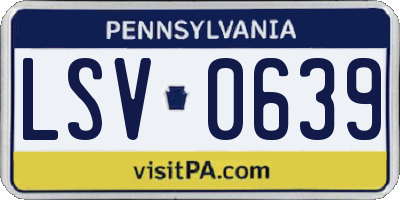 PA license plate LSV0639