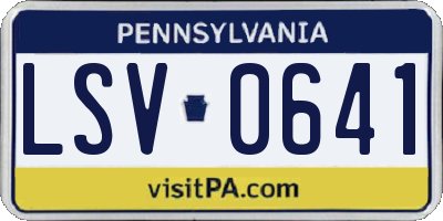 PA license plate LSV0641