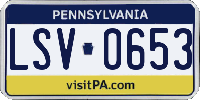PA license plate LSV0653