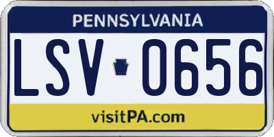 PA license plate LSV0656
