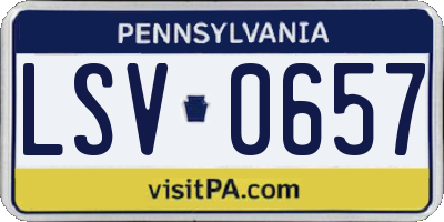 PA license plate LSV0657